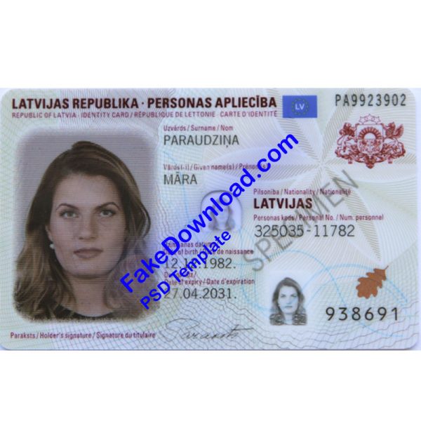 Latvia national id card (psd)