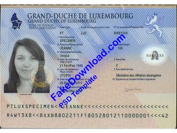 Luxembourg Passport (psd)