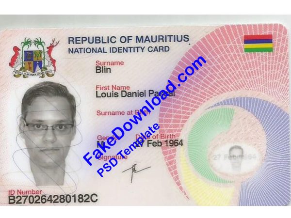 Mauritius national id card (psd)
