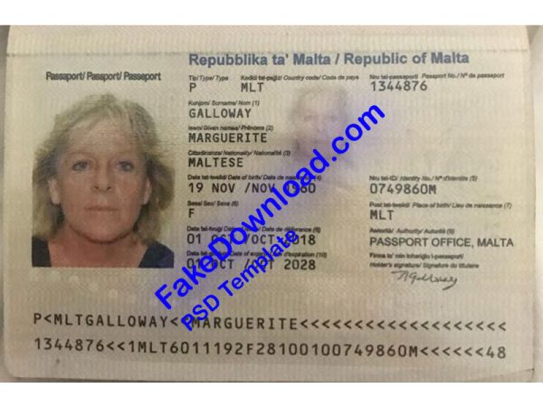 Malta Passport (psd)