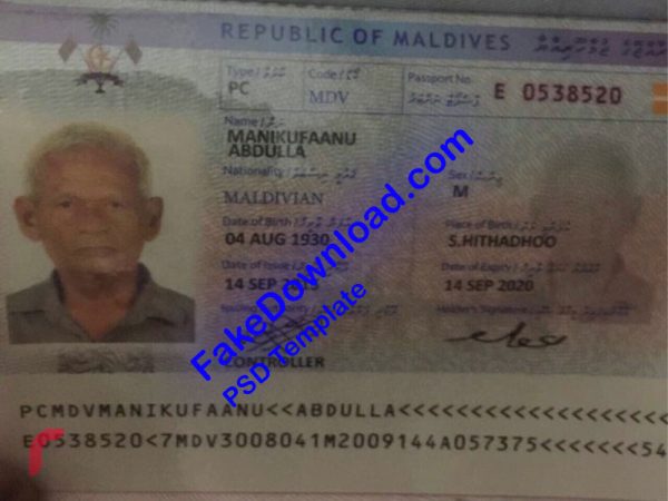 Maldives Passport (psd)