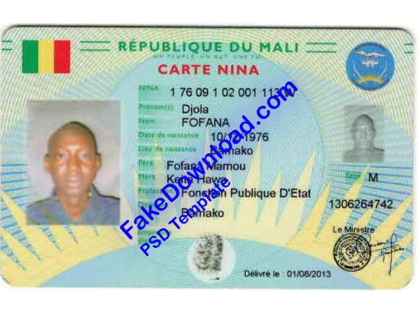 Mali national id card (psd)