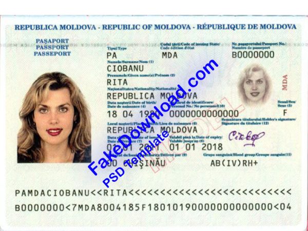 Moldova Passport (psd)
