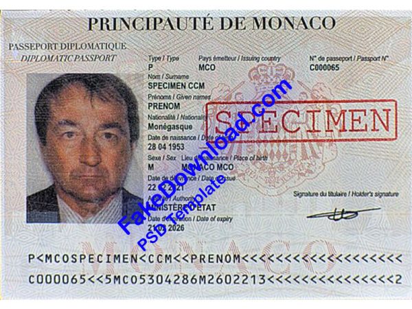 Monaco Passport (psd)