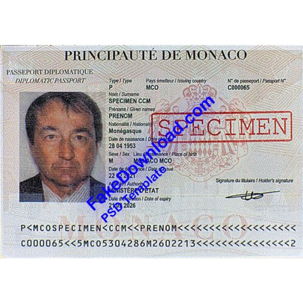 Monaco Passport (psd)