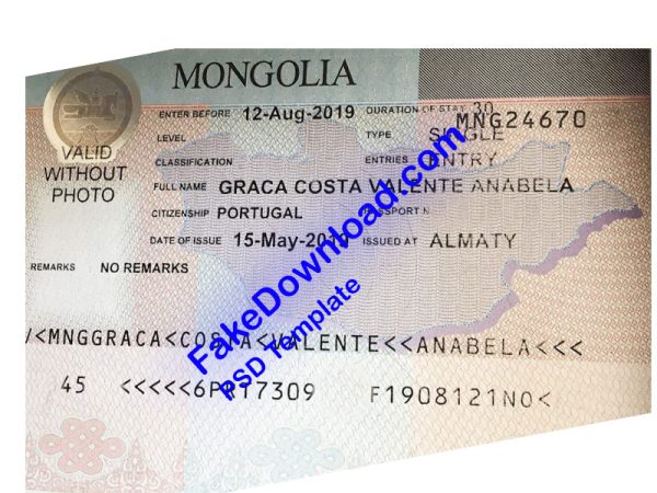 Mongolia Passport (psd)