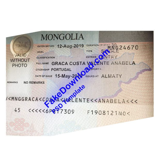 Mongolia Passport (psd)