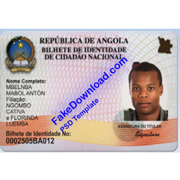 Angola national id card (psd)