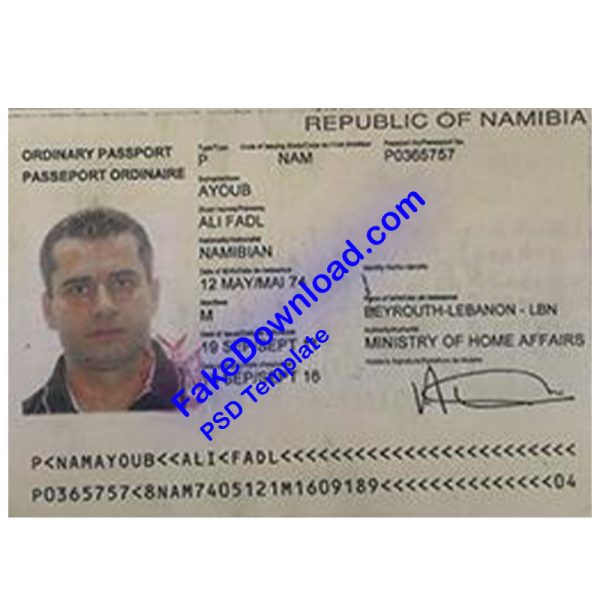 Namibia Passport (psd)