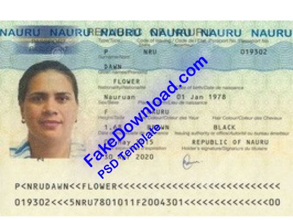 Nauru national id card (psd)