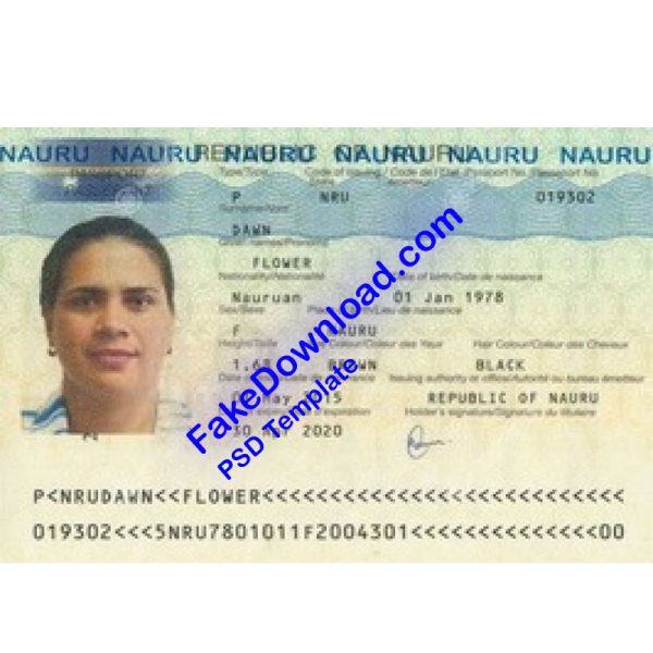 Nauru national id card (psd)