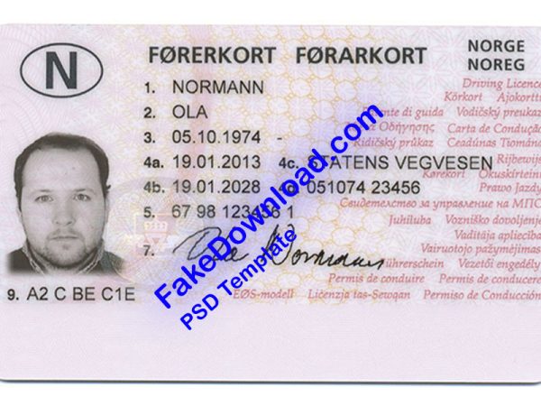 Norway Driver License (psd)