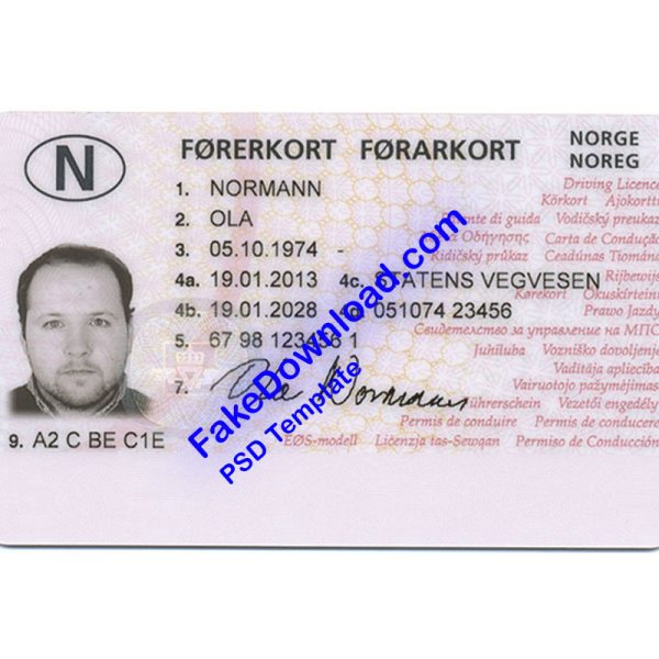 Norway Driver License (psd)