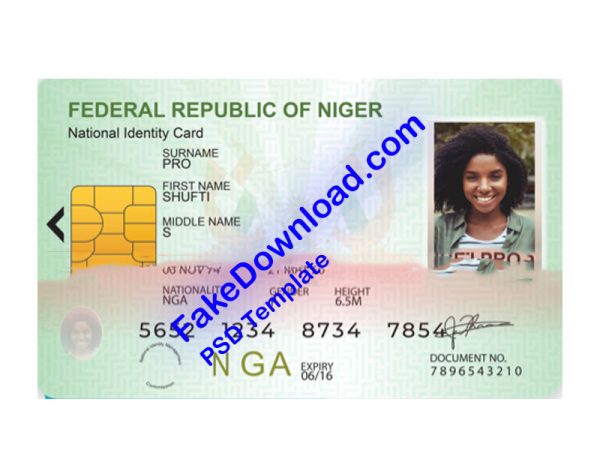 Niger national id card (psd)