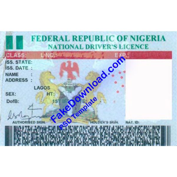 Nigeria Driver License (psd)