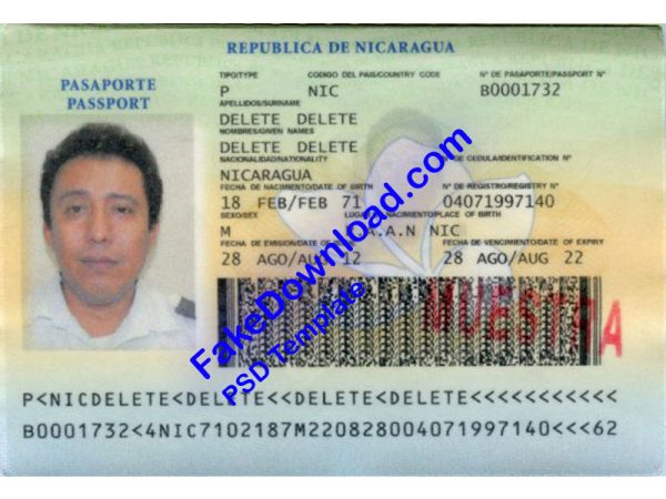 Nicaragua Passport (psd)