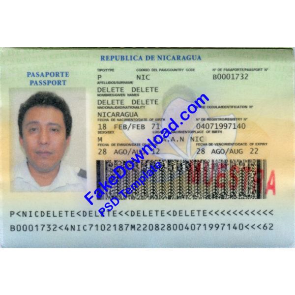 Nicaragua Passport (psd)