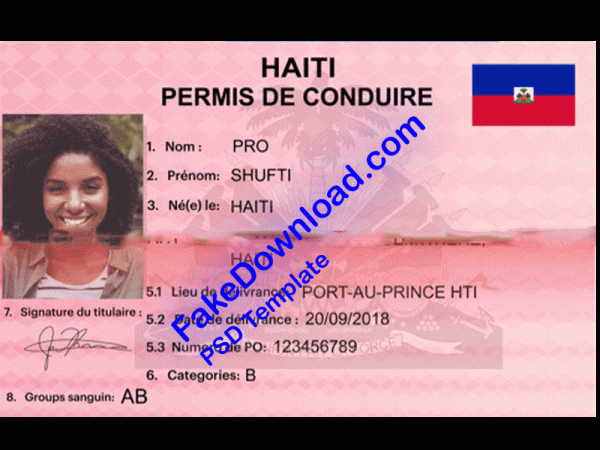 Haiti Driver License (psd)