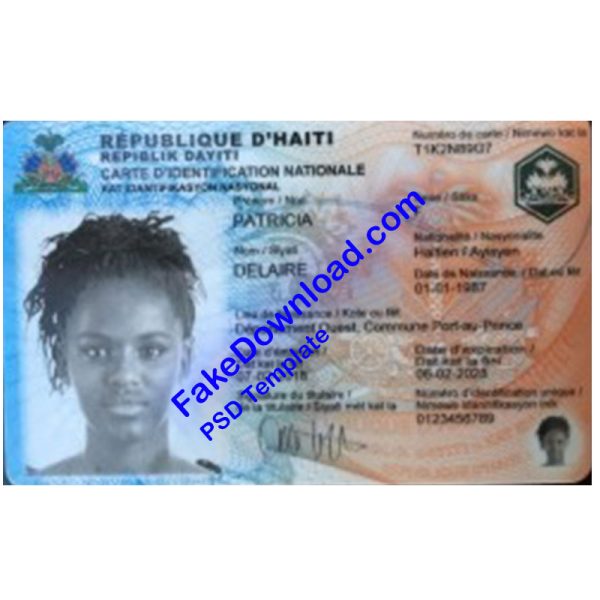 Haiti national id card (psd)