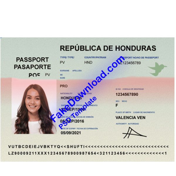 Honduras Passport (psd)