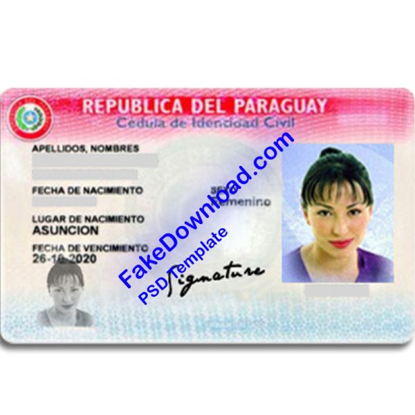 Paraguay national id card (psd)