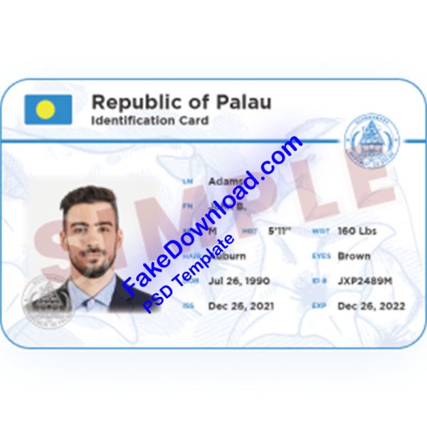 Palau national id card (psd)