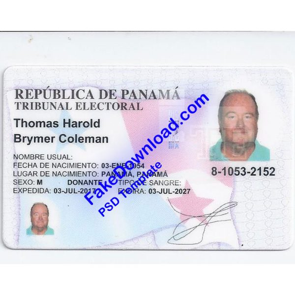 Panama national id card (psd)