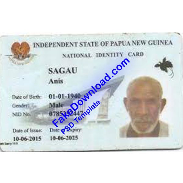 Papua national id card (psd)