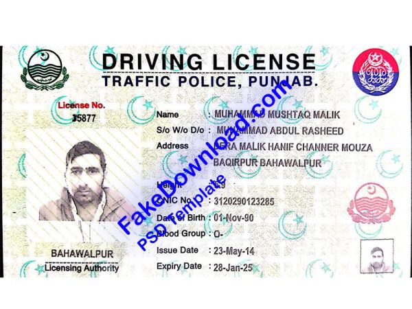 Pakistan Driver License (psd)