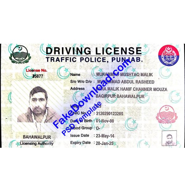 Pakistan Driver License (psd)