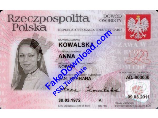 Poland national id card (psd)
