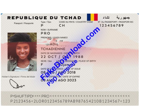 Chad Passport (psd)