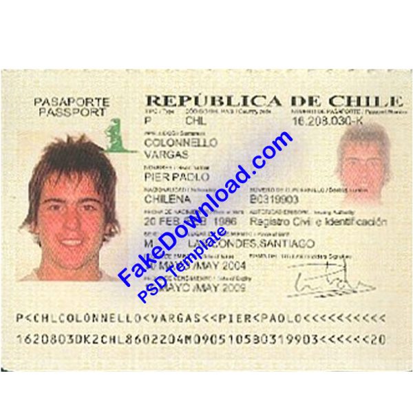 Chile Passport (psd)