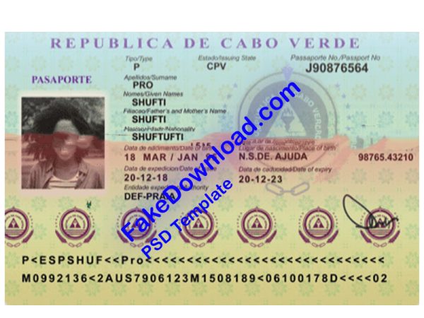 Cabo Verde Passport (psd)