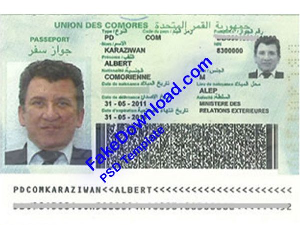 Comoros Passport (psd)