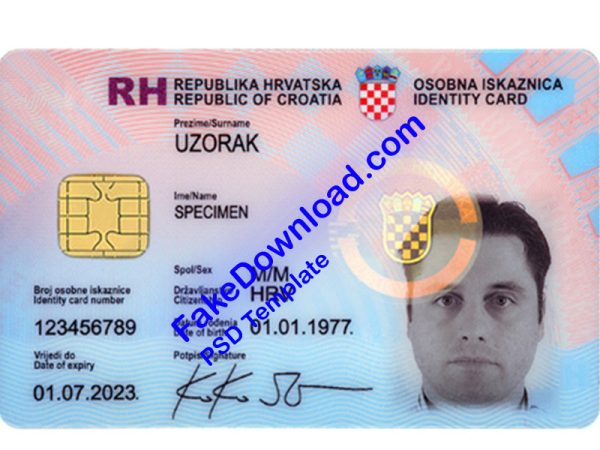 Croatia national id card (psd)