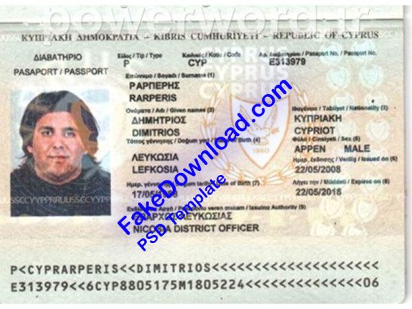 Cyprus Passport (psd)