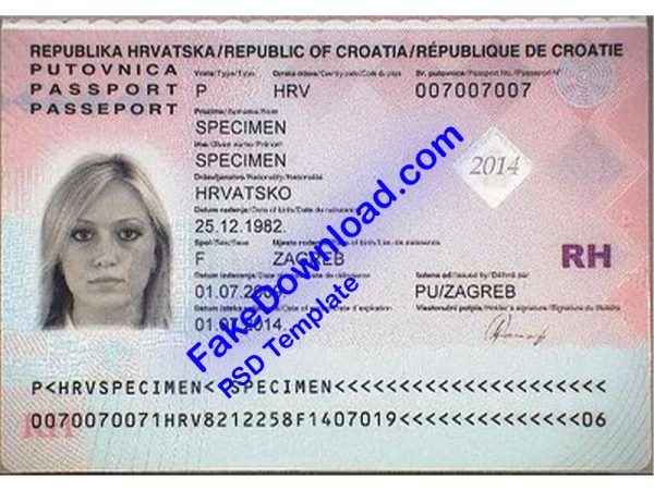 Croatia Passport (psd)