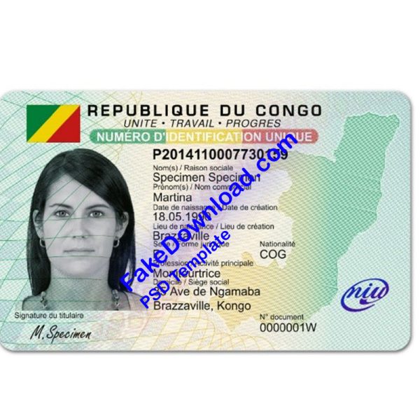 Congo national id card (psd)