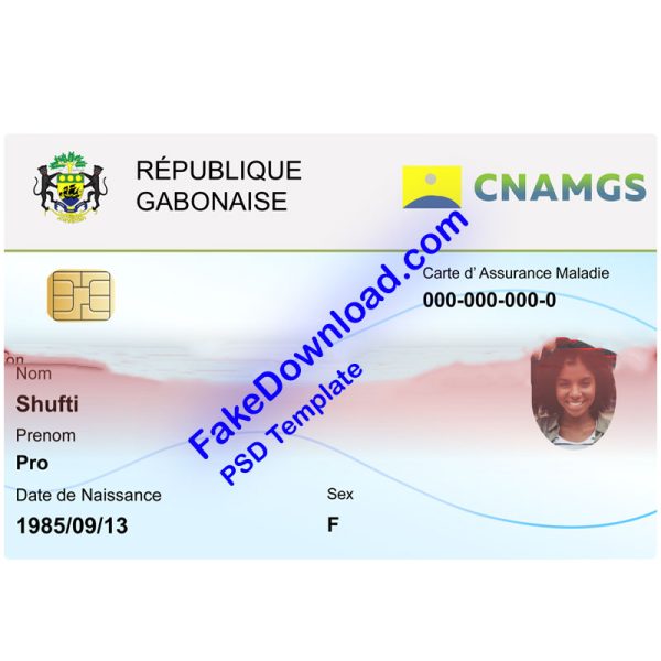 Gabon national id card (psd)