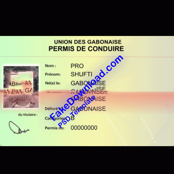 Gabon Driver License (psd)