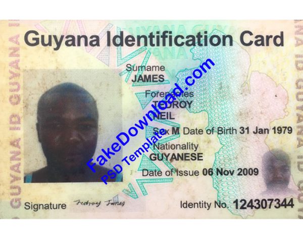 Guyana national id card