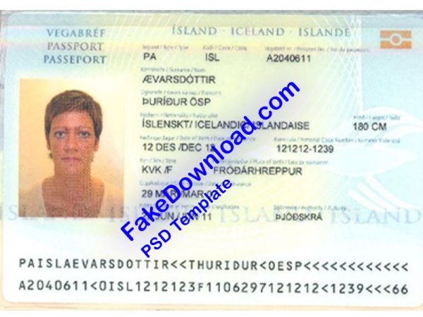 Iceland Passport (psd)