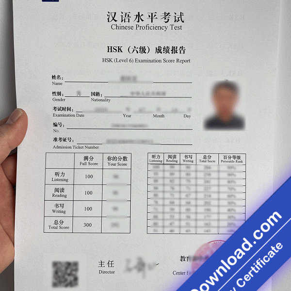 HSK Chinese Proficiency Test Template (psd)