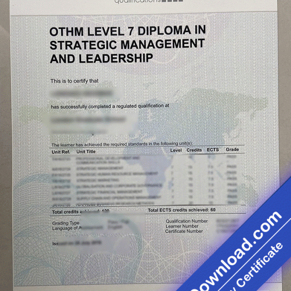 OTHM Qualifications University Template (psd)