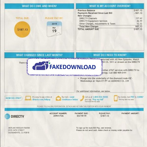 Us Directv Proof Address (psd)